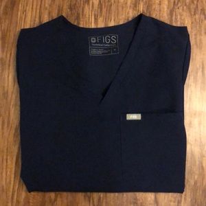 Figs Navy Scrub Top